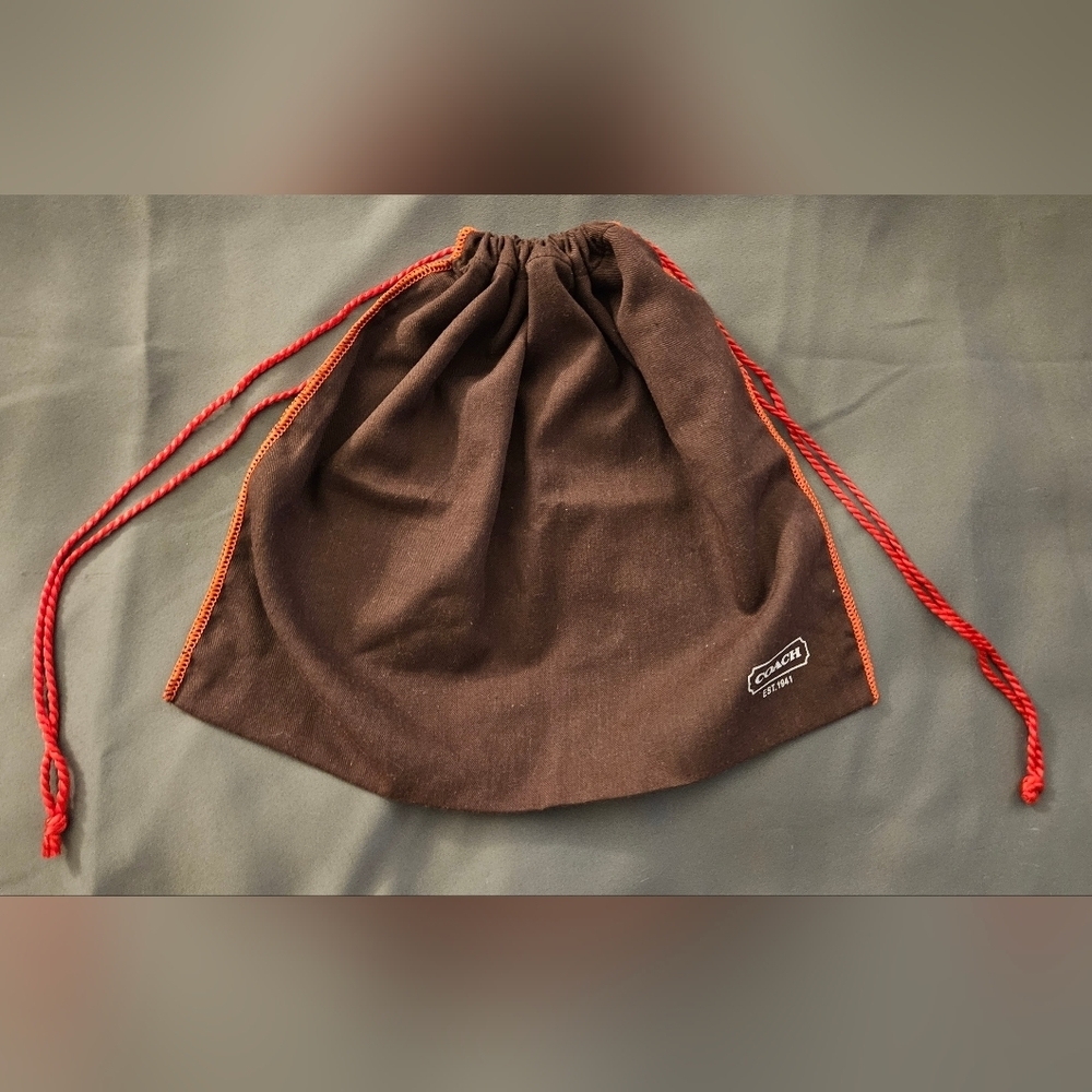 Coach Dust Bag Large Tabby 26 Swinger Nolita Handbag Purse Drawstring Brown Red